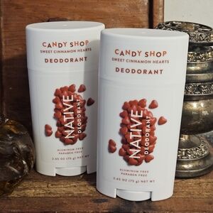 Native Brand Sweet Cinnamon Hearts Deodorant Set Of 2 Unisex